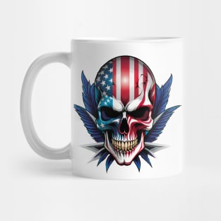 Skull with usa flag Mug